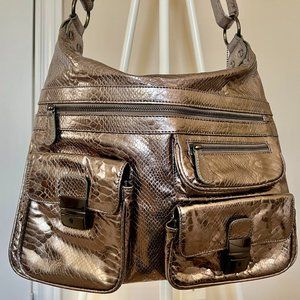 Danier Crossbody Silver Metallic Bag, never used